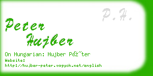 peter hujber business card